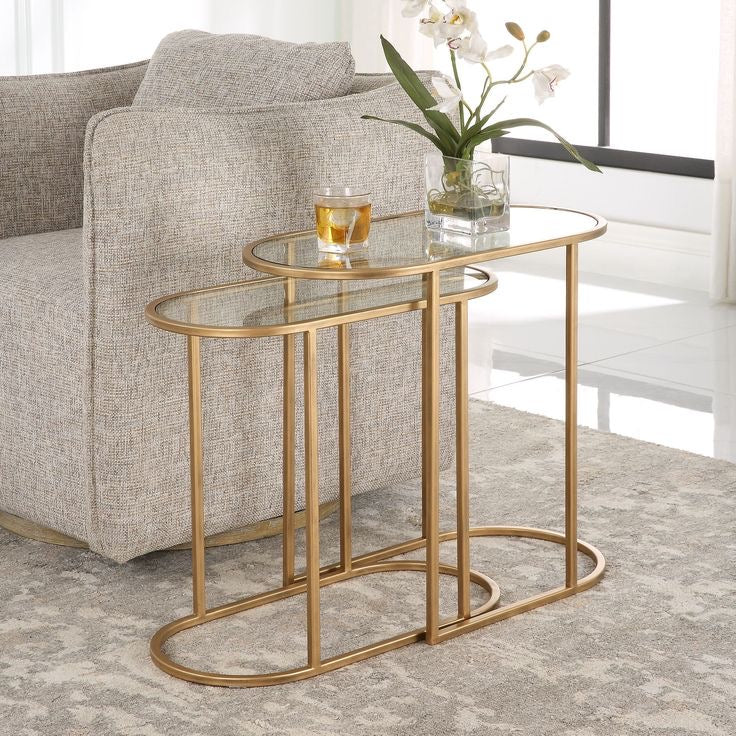 2PC Oval Nesting Table